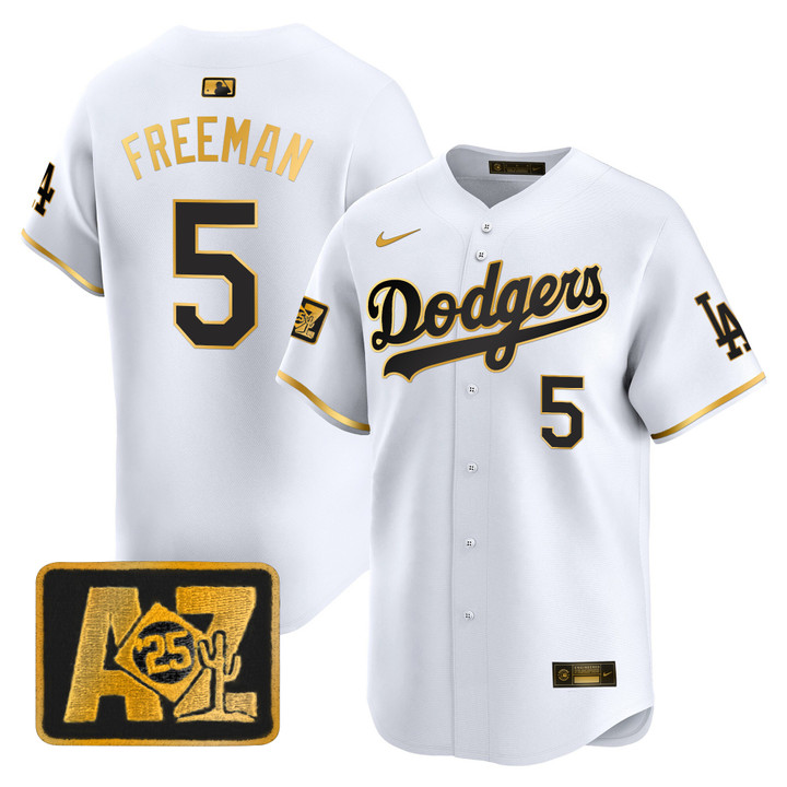 LA Dodgers 2025 Spring Training Patch Vapor Premier Limited Jersey - White Gold Freddie Freeman