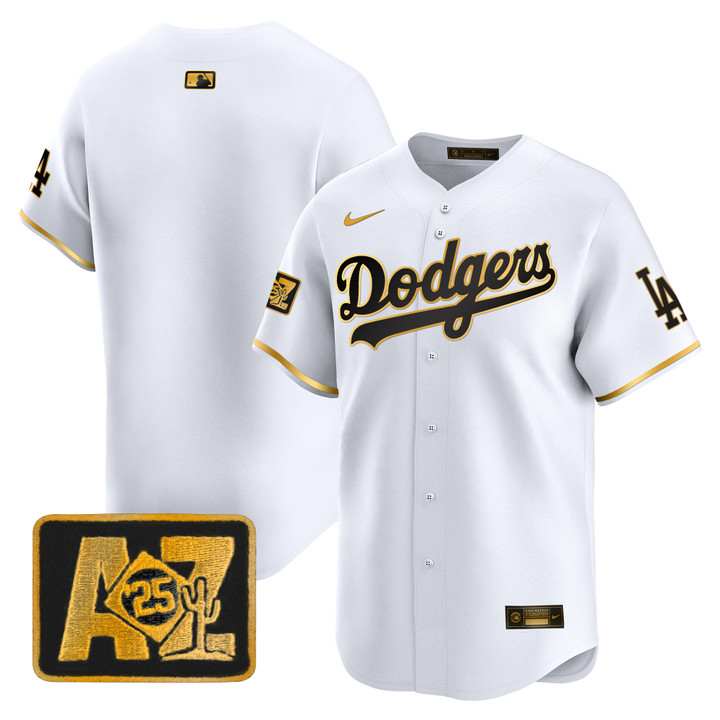 LA Dodgers 2025 Spring Training Patch Vapor Premier Limited Jersey - White Gold Team