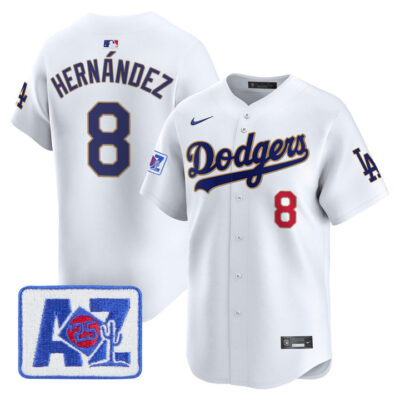 LA Dodgers 2025 Spring Training Patch Vapor Premier Limited Jersey - White Kike Hernandez