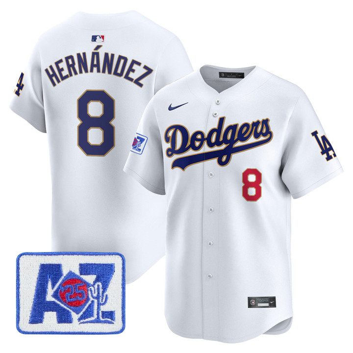 LA Dodgers 2025 Spring Training Patch Vapor Premier Limited Jersey - White Kike Hernandez