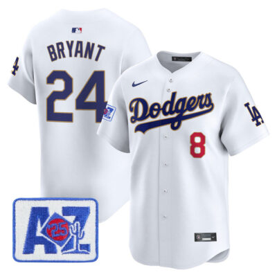 LA Dodgers 2025 Spring Training Patch Vapor Premier Limited Jersey - White Kobe Bryant