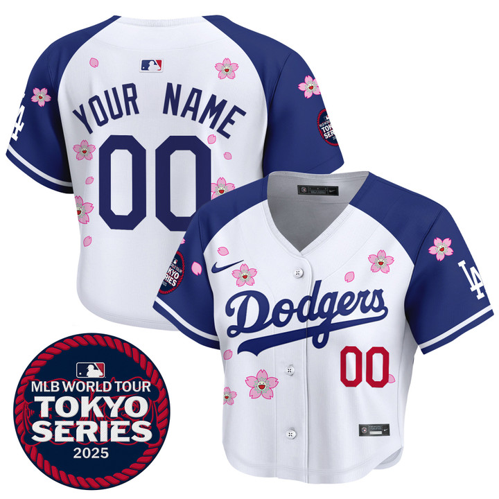 LA Dodgers Tokyo Series 2025 Crop Top Baseball Custom Jersey - Stitched Alternate