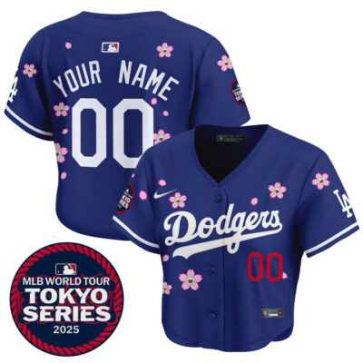 LA Dodgers Tokyo Series 2025 Crop Top Baseball Custom Jersey - Stitched Royal