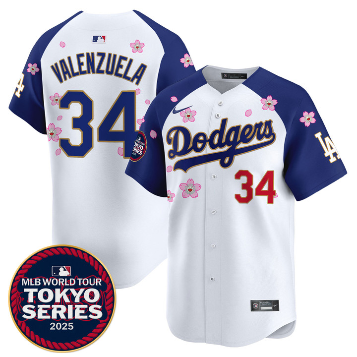 LA Dodgers Tokyo Series 2025 Gold Trim Vapor Premier Limited Jersey - Stitched Alternate Fernando Valenzuela