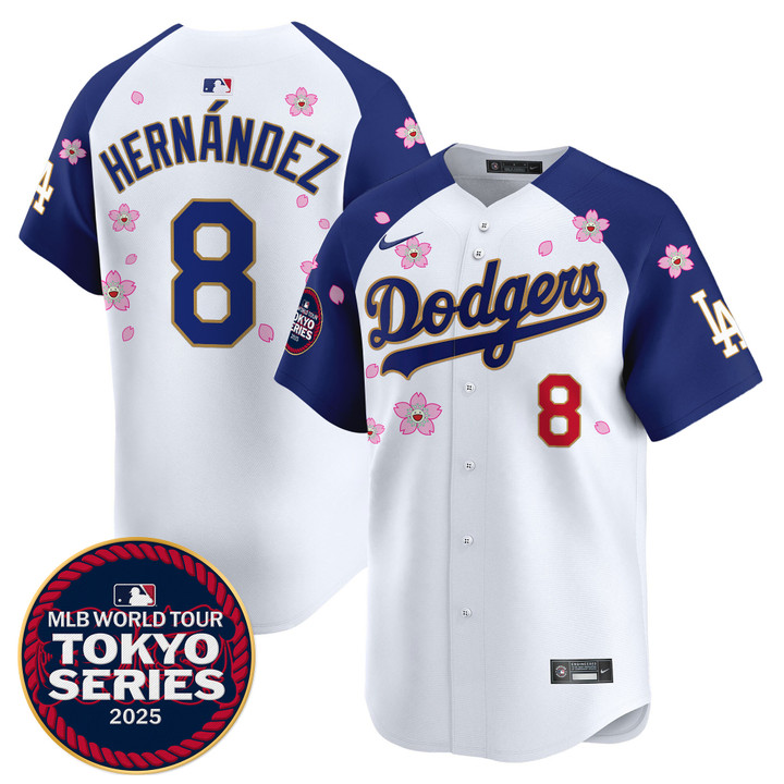 LA Dodgers Tokyo Series 2025 Gold Trim Vapor Premier Limited Jersey - Stitched Alternate Kike Hernandez