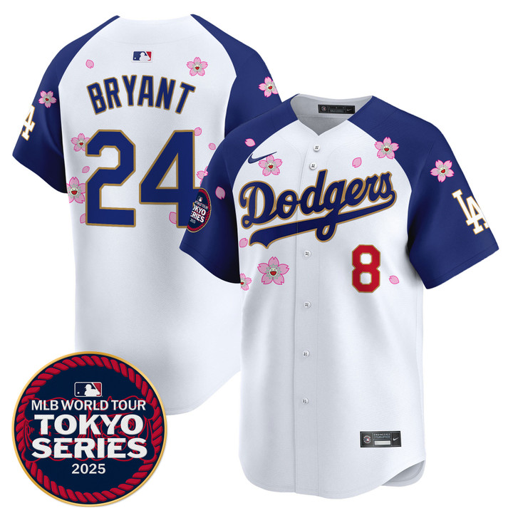 LA Dodgers Tokyo Series 2025 Gold Trim Vapor Premier Limited Jersey - Stitched Alternate Kobe Bryant