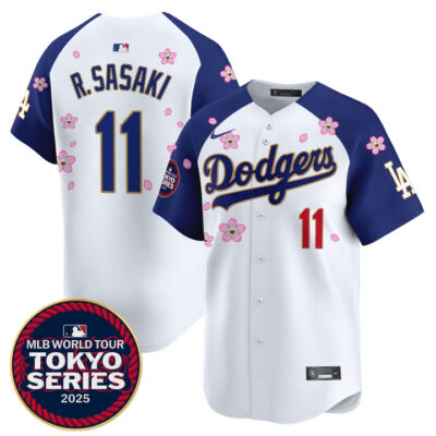 LA Dodgers Tokyo Series 2025 Gold Trim Vapor Premier Limited Jersey - Stitched Alternate Roki Sasaki