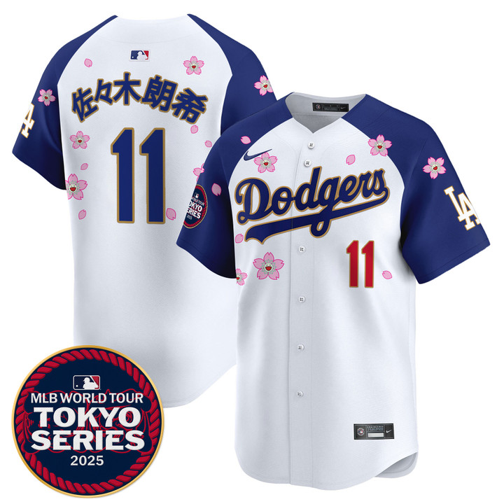 LA Dodgers Tokyo Series 2025 Gold Trim Vapor Premier Limited Jersey - Stitched Alternate Roki Sasaki