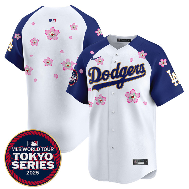 LA Dodgers Tokyo Series 2025 Gold Trim Vapor Premier Limited Jersey - Stitched Alternate Team