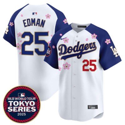 LA Dodgers Tokyo Series 2025 Gold Trim Vapor Premier Limited Jersey - Stitched Alternate Tommy Edman