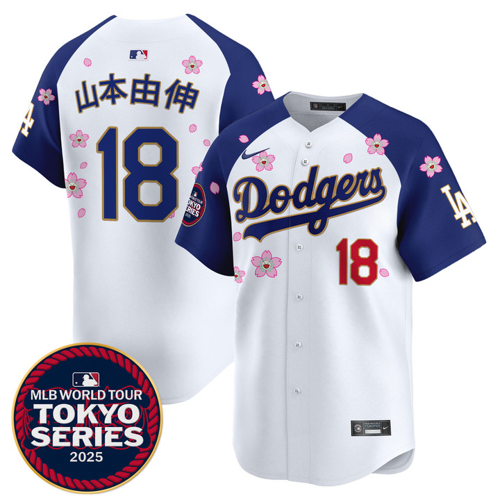LA Dodgers Tokyo Series 2025 Gold Trim Vapor Premier Limited Jersey - Stitched Alternate Yamamoto