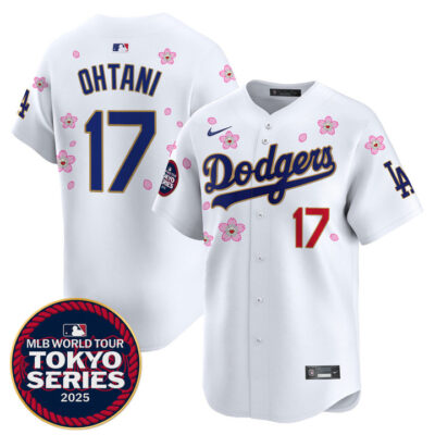 LA Dodgers Tokyo Series 2025 Gold Trim Vapor Premier Limited Jersey - Stitched White Shohei Ohtani