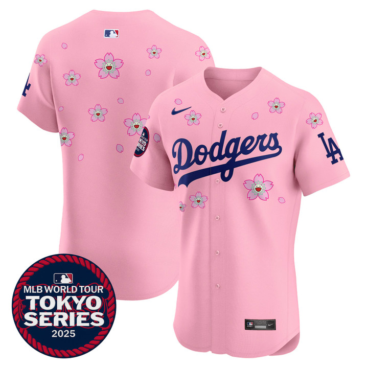 LA Dodgers Tokyo Series 2025 Vapor Premier Elite Jersey - Stitched Cherry Blossom Team