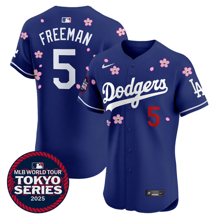 LA Dodgers Tokyo Series 2025 Vapor Premier Elite Jersey - Stitched Royal Freddie Freeman