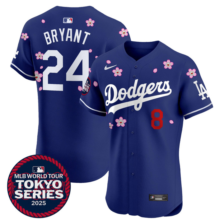 LA Dodgers Tokyo Series 2025 Vapor Premier Elite Jersey - Stitched Royal Kobe Bryant