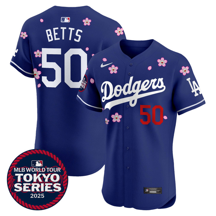 LA Dodgers Tokyo Series 2025 Vapor Premier Elite Jersey - Stitched Royal Mookie Betts