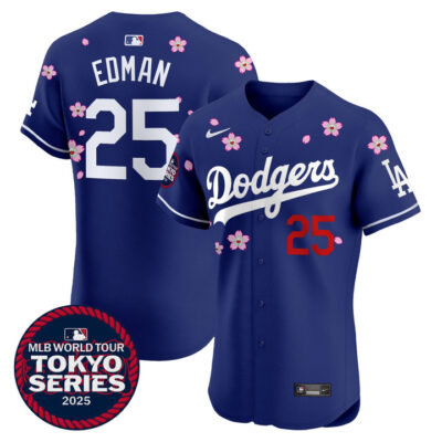 LA Dodgers Tokyo Series 2025 Vapor Premier Elite Jersey - Stitched Royal Tommy Edman