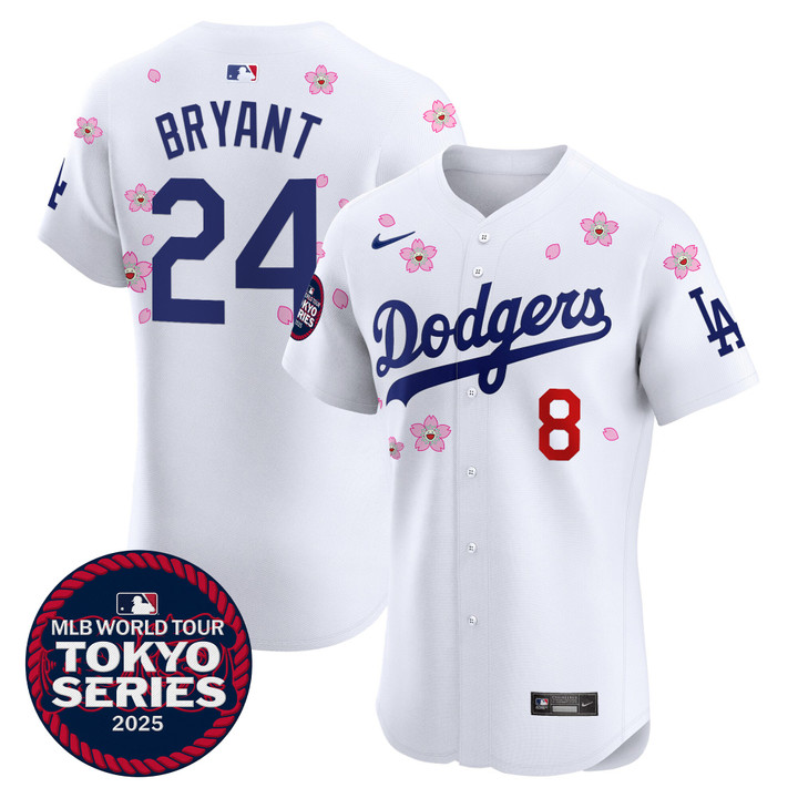 LA Dodgers Tokyo Series 2025 Vapor Premier Elite Jersey - Stitched White Kobe Bryant