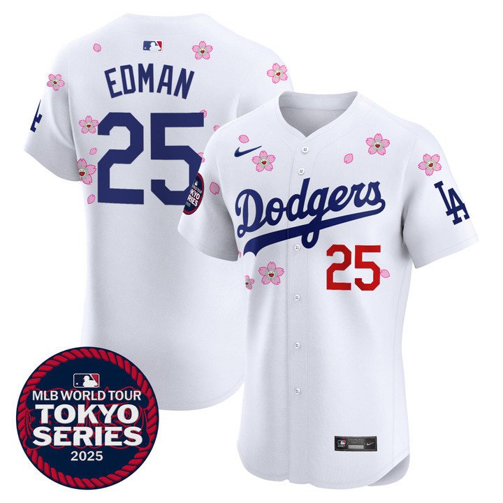 LA Dodgers Tokyo Series 2025 Vapor Premier Elite Jersey - Stitched White Tommy Edman