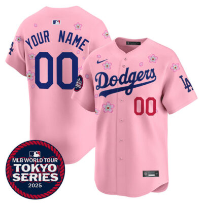 LA Dodgers Tokyo Series 2025 Vapor Premier Limited Custom Jersey V2 - Stitched Cherry Blossom
