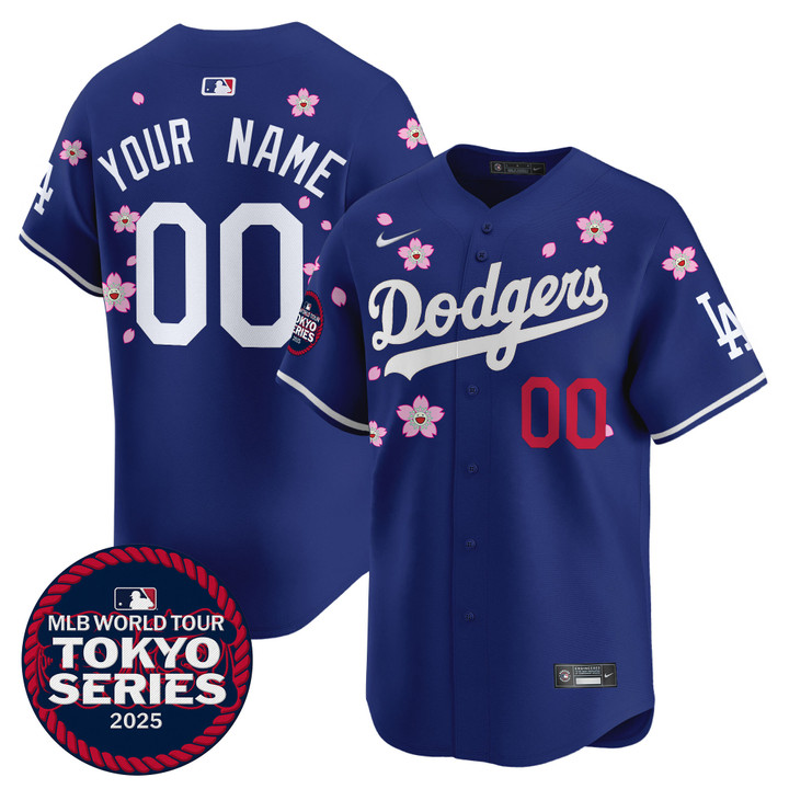 LA Dodgers Tokyo Series 2025 Vapor Premier Limited Custom Jersey V2 - Stitched Royal