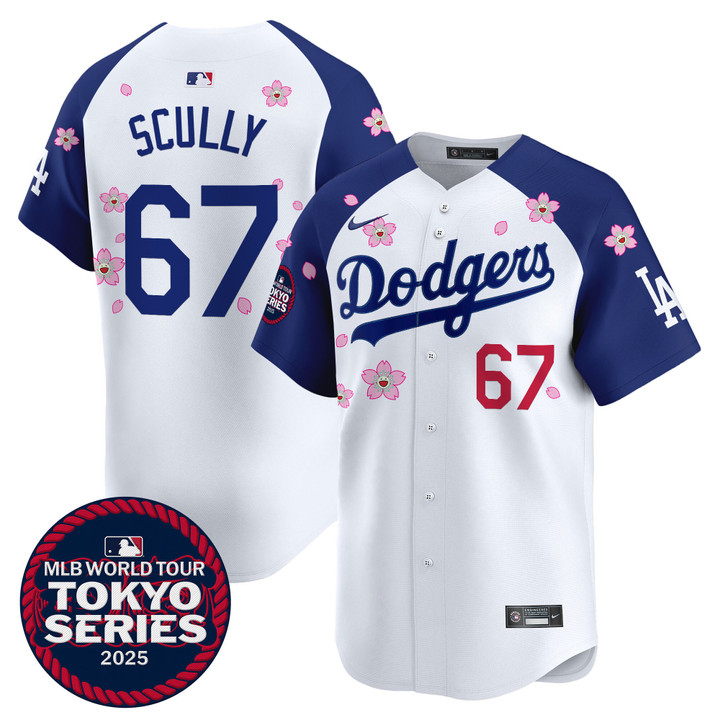 LA Dodgers Tokyo Series 2025 Vapor Premier Limited Jersey - Stitched Alternate Vin Scully