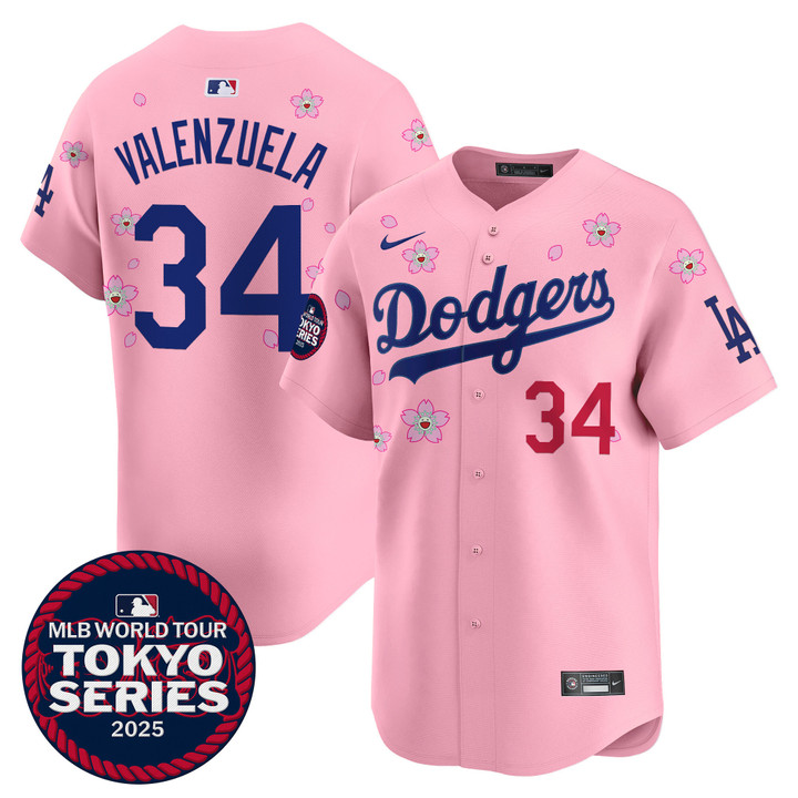 LA Dodgers Tokyo Series 2025 Vapor Premier Limited Jersey - Stitched Cherry Blossom Fernando Valenzuela
