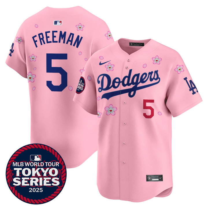 LA Dodgers Tokyo Series 2025 Vapor Premier Limited Jersey - Stitched Cherry Blossom Freddie Freeman