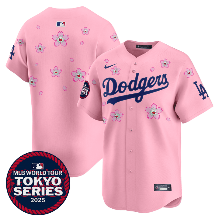 LA Dodgers Tokyo Series 2025 Vapor Premier Limited Jersey - Stitched Cherry Blossom Team