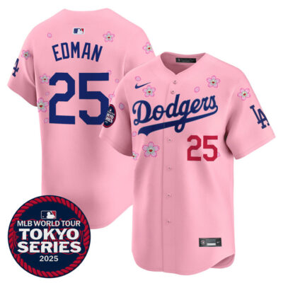 LA Dodgers Tokyo Series 2025 Vapor Premier Limited Jersey - Stitched Cherry Blossom Tommy Edman