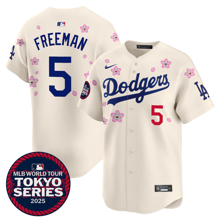 LA Dodgers Tokyo Series 2025 Vapor Premier Limited Jersey - Stitched Cream Freddie Freeman