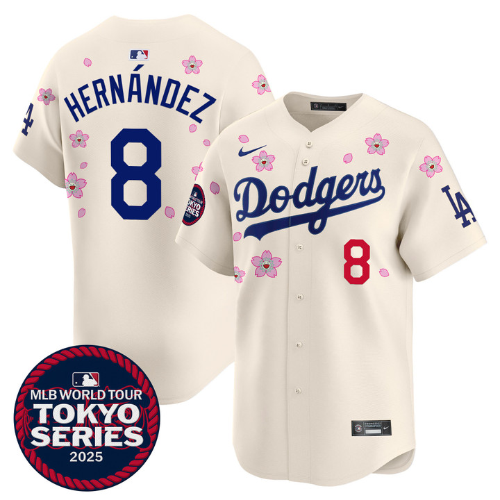 LA Dodgers Tokyo Series 2025 Vapor Premier Limited Jersey - Stitched Cream Kike Hernandez