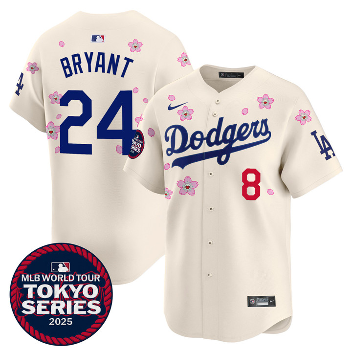 LA Dodgers Tokyo Series 2025 Vapor Premier Limited Jersey - Stitched Cream Kobe Bryant