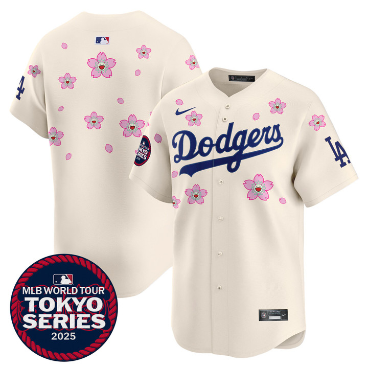 LA Dodgers Tokyo Series 2025 Vapor Premier Limited Jersey - Stitched Cream Team
