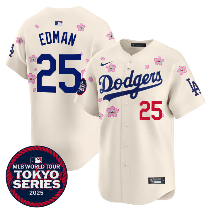 LA Dodgers Tokyo Series 2025 Vapor Premier Limited Jersey - Stitched Cream Tommy Edman