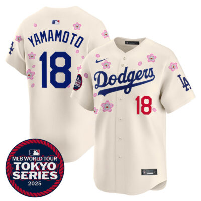 LA Dodgers Tokyo Series 2025 Vapor Premier Limited Jersey - Stitched Cream Yamamoto