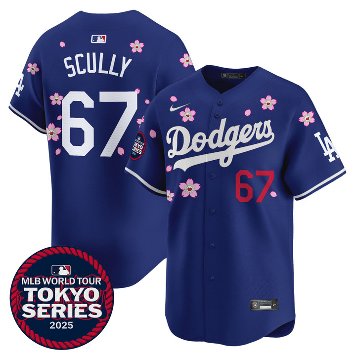 LA Dodgers Tokyo Series 2025 Vapor Premier Limited Jersey - Stitched Royal Vin Scully