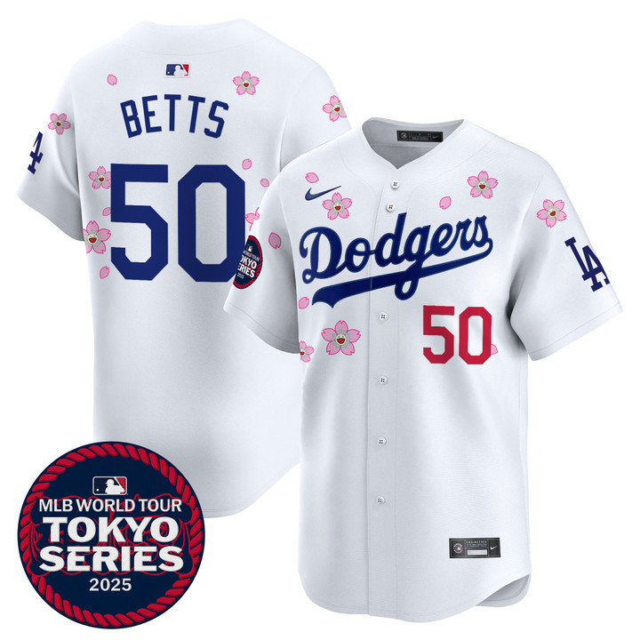 LA Dodgers Tokyo Series 2025 Vapor Premier Limited Jersey - Stitched White Mookie Betts