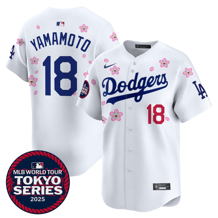 LA Dodgers Tokyo Series 2025 Vapor Premier Limited Jersey - Stitched White Yamamoto