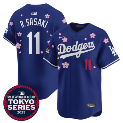 LA Dodgers Tokyo Series 2025 Vapor Premier Limited Jersey V2 - Stitched Royal Roki Sasaki