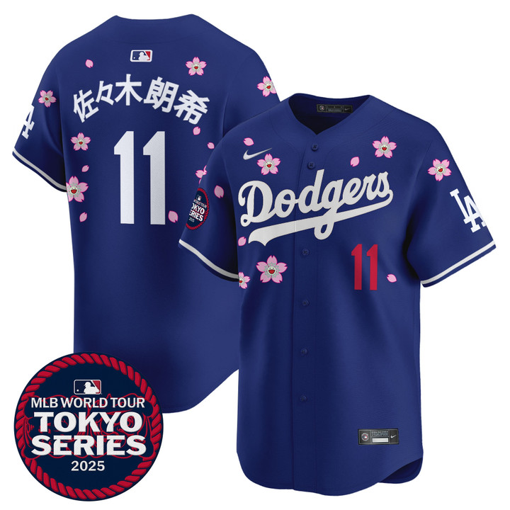 LA Dodgers Tokyo Series 2025 Vapor Premier Limited Jersey V2 - Stitched Royal Roki Sasaki