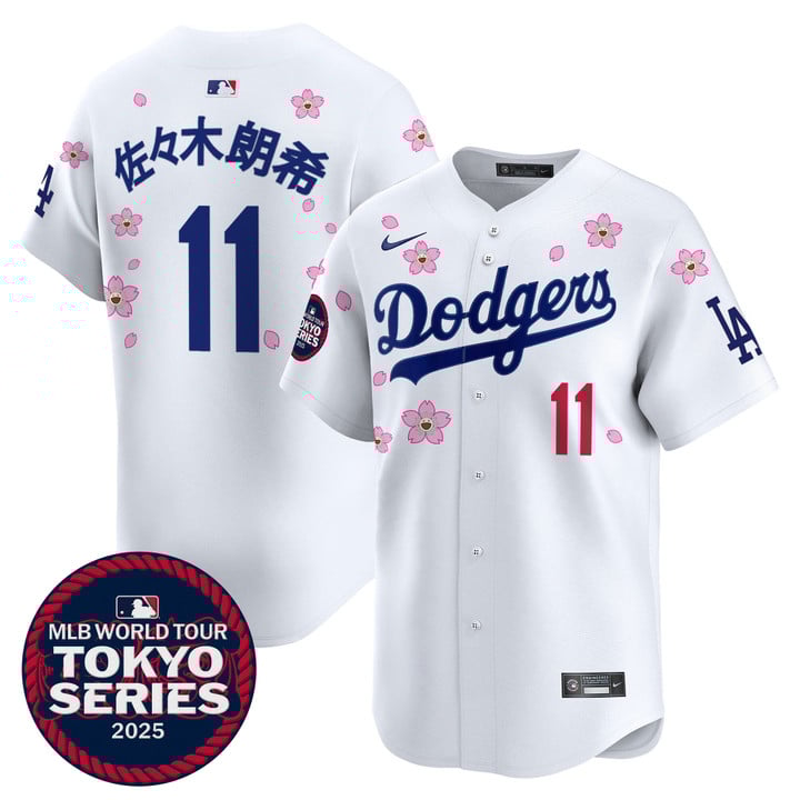 LA Dodgers Tokyo Series 2025 Vapor Premier Limited Jersey V2 - Stitched White Roki Sasaki