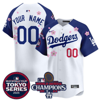LA Dodgers Tokyo Series 2025 World Series Champions Patch Vapor Premier Limited Custom Jersey - Stitched Alternate