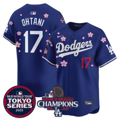 LA Dodgers Tokyo Series 2025 World Series Champions Patch Vapor Premier Limited Jersey - Stitched Royal Shohei Ohtani