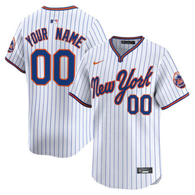 New York Mets 2025 Road Alternate Custom Jersey - Pinstripe
