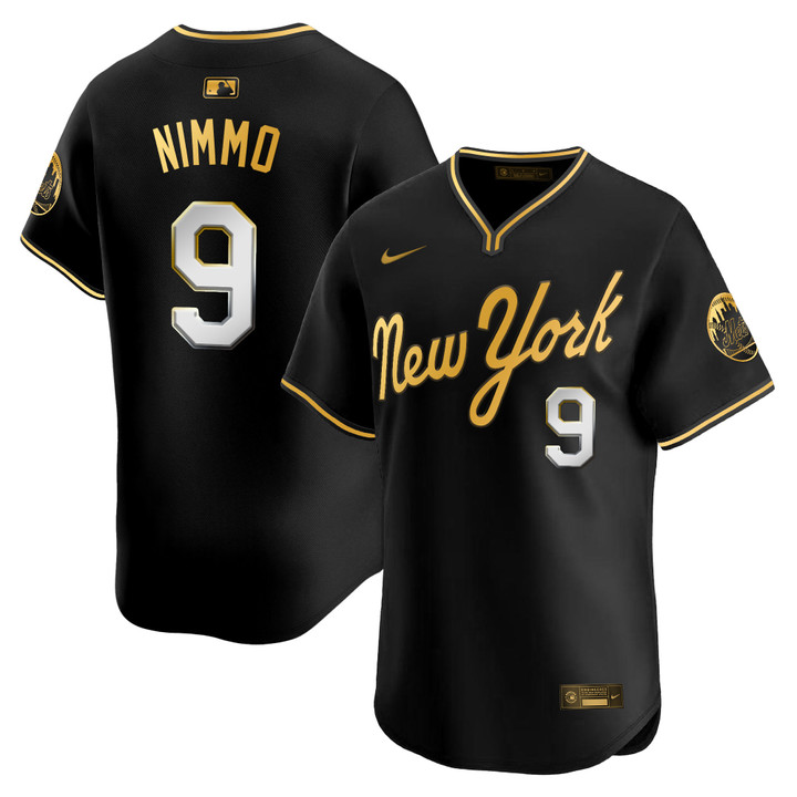 New York Mets 2025 Road Alternate Jersey - Black Gold Brandon Nimmo