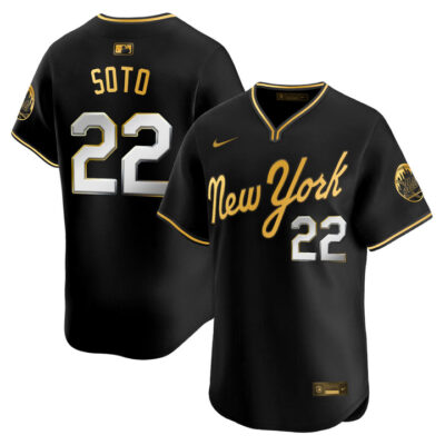 New York Mets 2025 Road Alternate Jersey - Black Gold Juan Soto