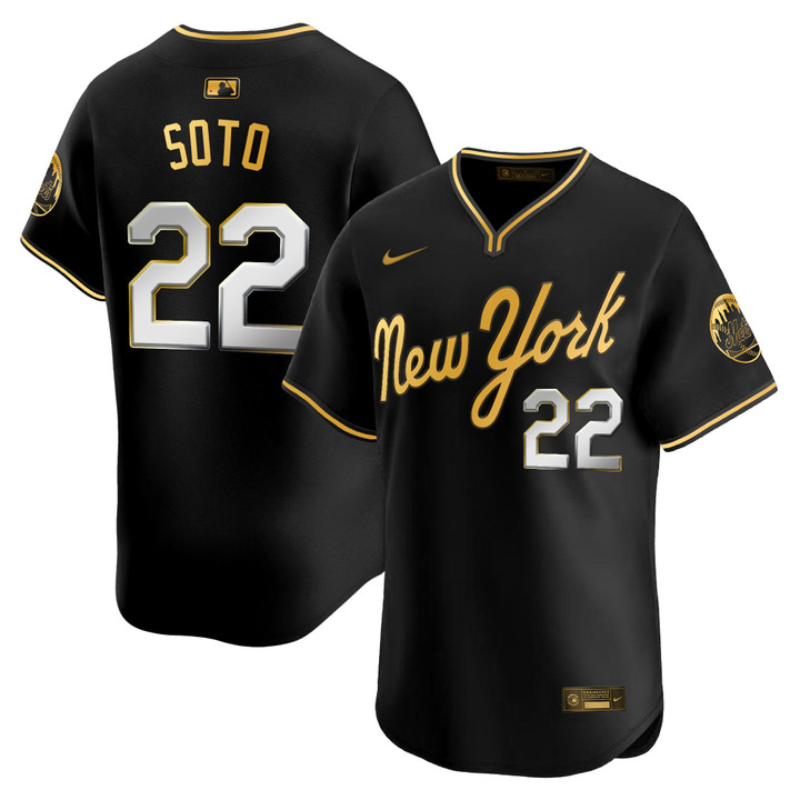 New York Mets 2025 Road Alternate Jersey - Black Gold Juan Soto