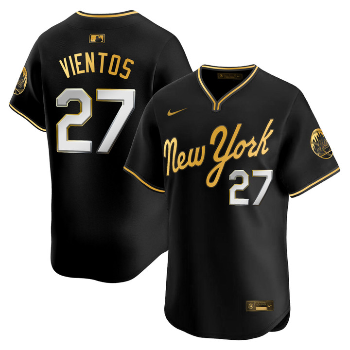 New York Mets 2025 Road Alternate Jersey - Black Gold Mark Vientos