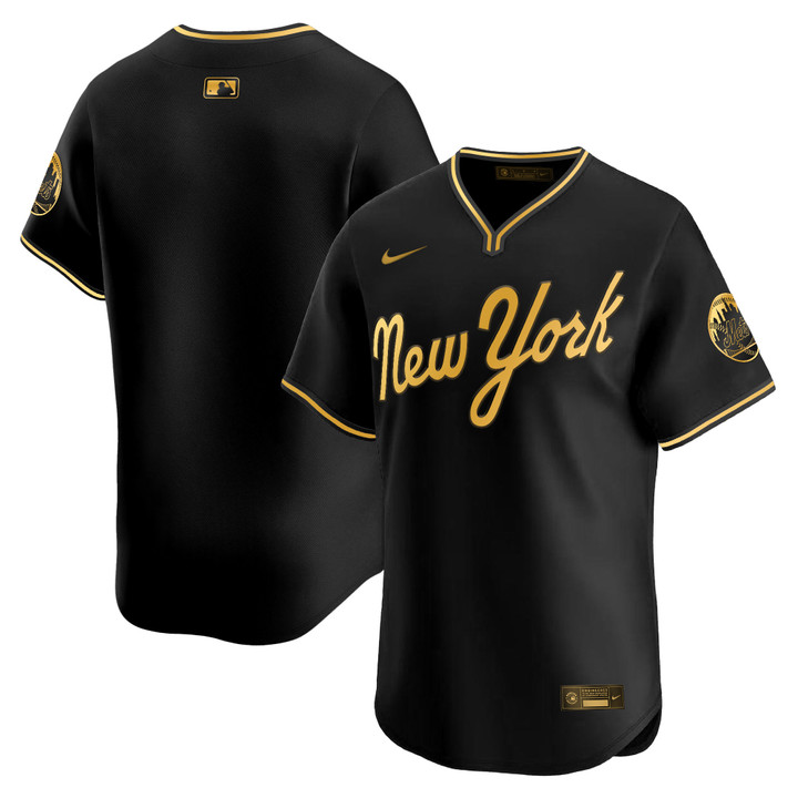 New York Mets 2025 Road Alternate Jersey - Black Gold Team